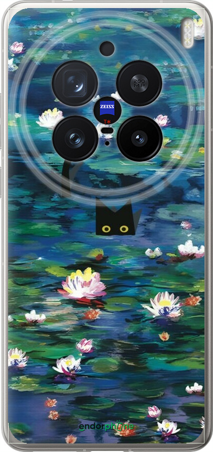 Силіконовий чехол Чохол із зображенням водяних лілій Моне та кішок для Vivo X200 PRO - 6399u-3883 изображение 