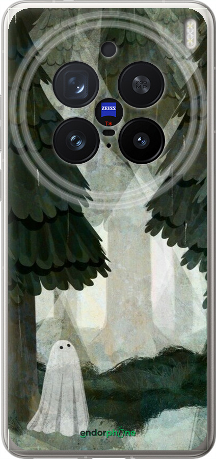 Силиконовый чехол С изображением соснового леса и привидения для Vivo X200 PRO - 6420u-3883 изображение 