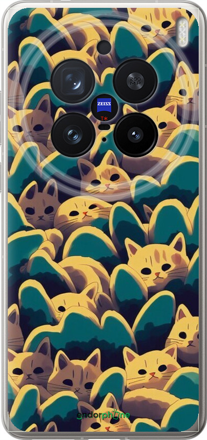Силиконовый чехол С изображением кошек для Vivo X200 PRO - 6429u-3883 изображение 