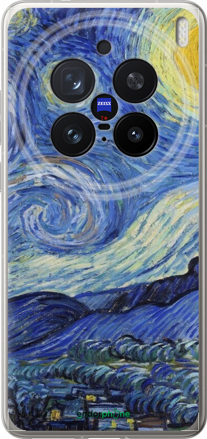 Силіконовий чехол «Зоряна ніч» Вінсента Ван Гога для Vivo X200 PRO - 6433u-3883 изображение 