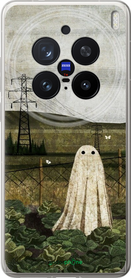 Силиконовый чехол Иллюстрация призрак в капусте для Vivo X200 PRO - 6440u-3883 изображение 