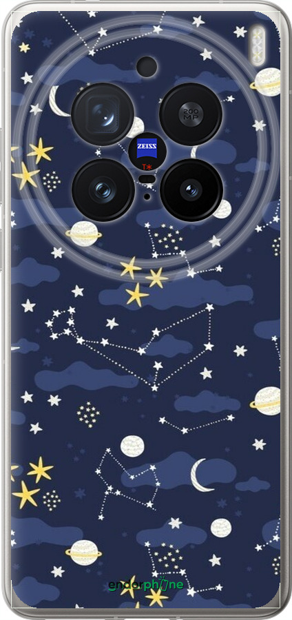 Силиконовый чехол Астрономический узор. Милый дизайн мультяшной вселенной для Vivo X200 PRO - 6446u-3883 изображение 