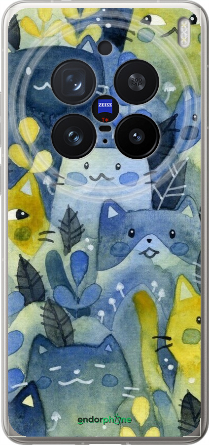 Силиконовый чехол С изображением кошачьего леса для Vivo X200 PRO - 6447u-3883 изображение 