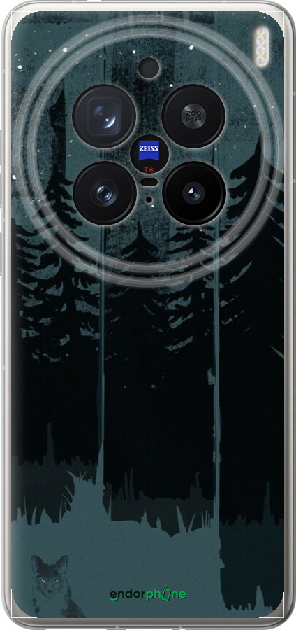 Силіконовий чехол Лисиця та нічний ліс для Vivo X200 PRO - 6481u-3883 изображение 