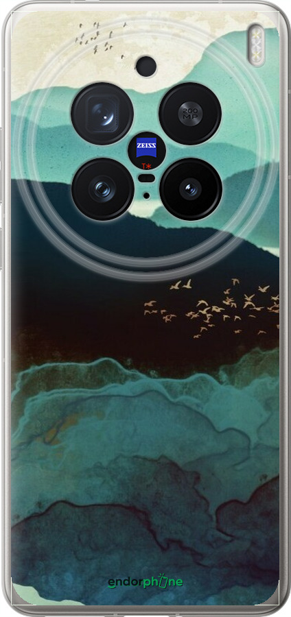 Силиконовый чехол С изображением гор Индиго для Vivo X200 PRO - 6484u-3883 изображение 