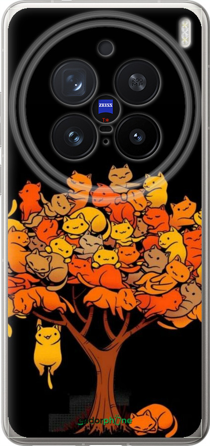 Силиконовый чехол Дерево и котики для Vivo X200 PRO - 6516u-3883 изображение 