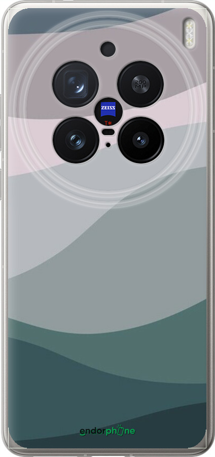 Силиконовый чехол С фиолетовым и бирюзовым ретро-стилем и волнами для Vivo X200 PRO - 6533u-3883 изображение 