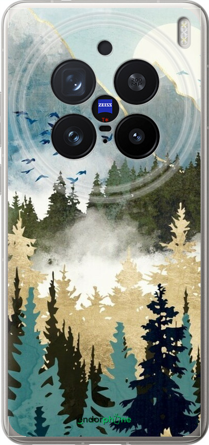 Силиконовый чехол С изображением лесного пейзажа для Vivo X200 PRO - 6548u-3883 изображение 