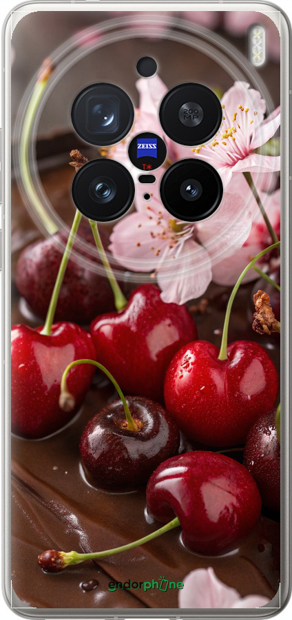 Силиконовый чехол Вишня в шоколаде для Vivo X200 PRO - 6698u-3883 изображение 