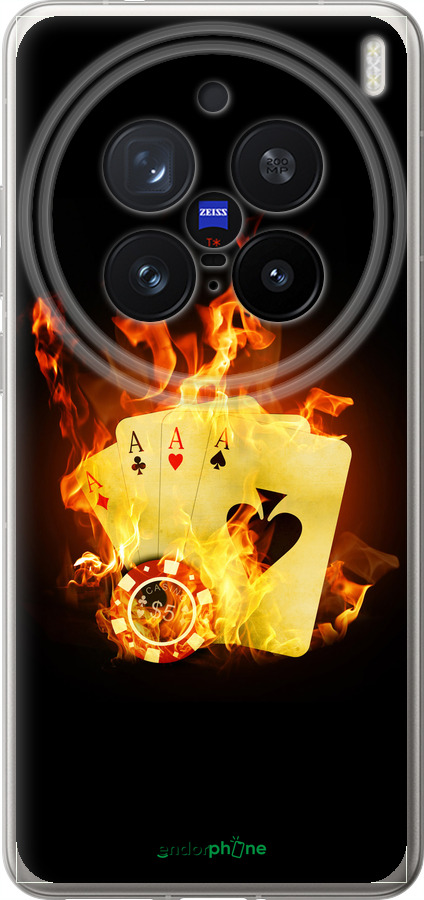 Силіконовий чехол Палаючі карти  для Vivo X200 PRO - 839u-3883 изображение 