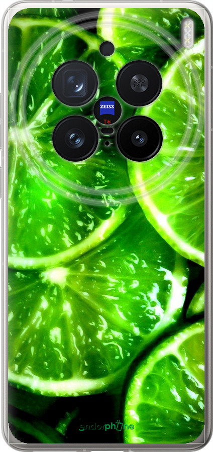 Силиконовый чехол Зелёные дольки лимона для Vivo X200 PRO - 852u-3883 изображение 