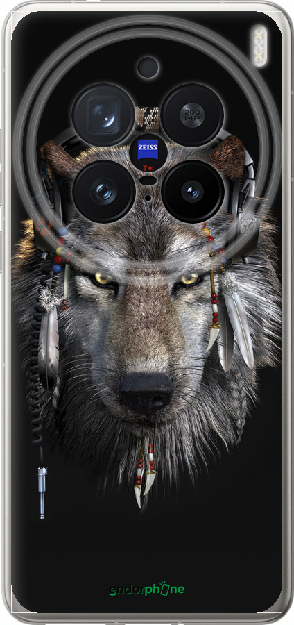 Силіконовий чехол Вовк-меломан для Vivo X200 PRO - 875u-3883 изображение 
