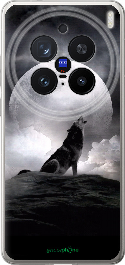 Силіконовий чехол Вовк, що виє для Vivo X200 PRO - 934u-3883 изображение 