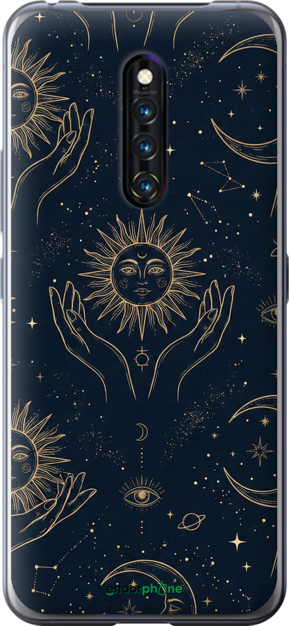 Силиконовый чехол Celestial Harmony: Sun & Moon Gold Mystic Pattern для Vivo X27 Pro - 6778u-1772 изображение 