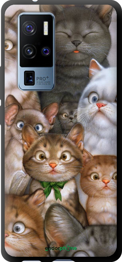 

TPU чорний чохол "Коти" для Vivo X50 Pro Plus