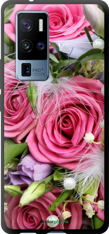 

TPU чорний чохол "Ніжність" для Vivo X50 Pro Plus, Рожевий