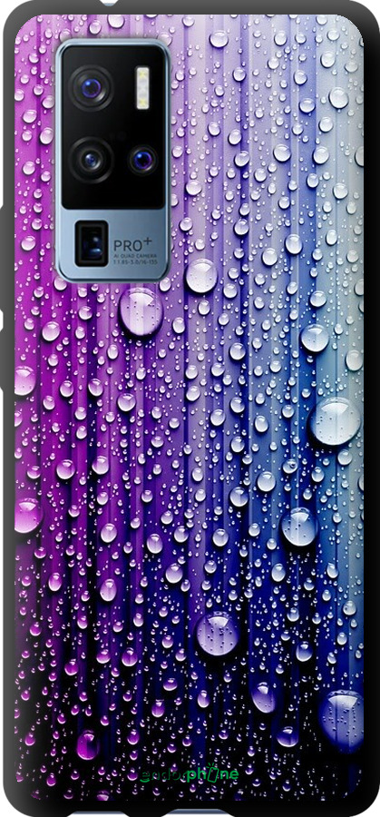 

TPU чорний чохол "Краплини води" для Vivo X50 Pro Plus, Синій