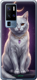 Силиконовый чехол Mystic White Cat Gothic Dark Purple Gold для Vivo X50 Pro Plus - 6805u-2056 изображение 