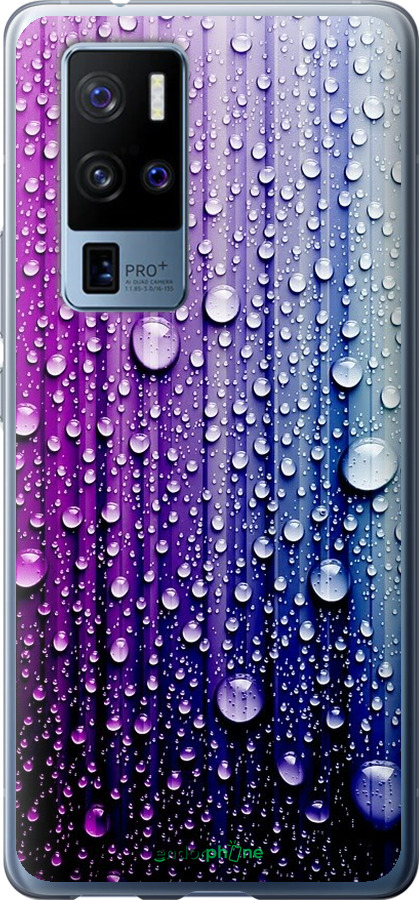 

Силіконовий чохол "Краплини води" для Vivo X50 Pro Plus, Синій