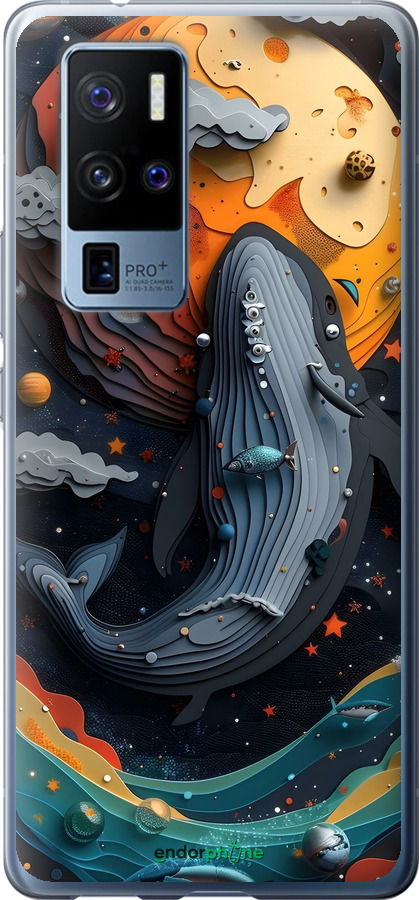 Силіконовий чехол Кит у космосі для Vivo X50 Pro Plus - 6328u-2056 изображение 