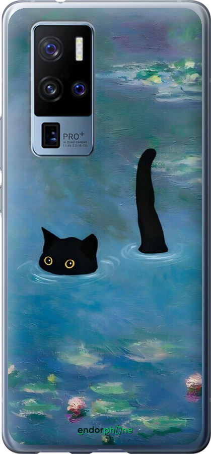 Силиконовый чехол С изображением кота и водяной лилии Monet для Vivo X50 Pro Plus - 6519u-2056 изображение 