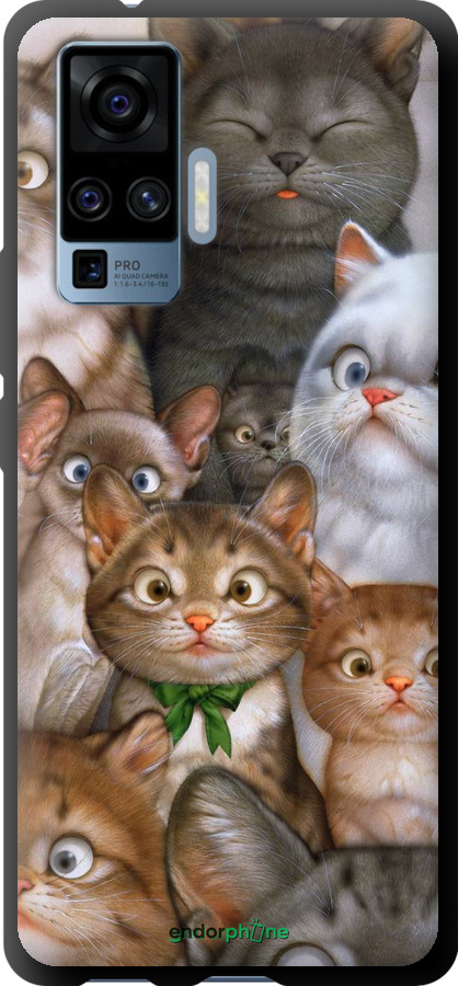 

TPU чорний чохол "Коти" для Vivo X50 Pro