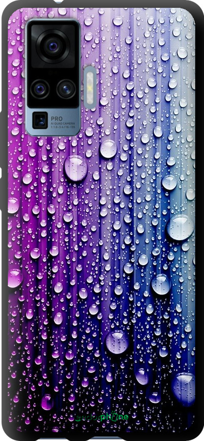 

TPU чорний чохол "Краплини води" для Vivo X50 Pro, Синій