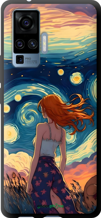 TPU чехол Девушка Арт для Vivo X50 Pro - 6325b-1956 изображение 