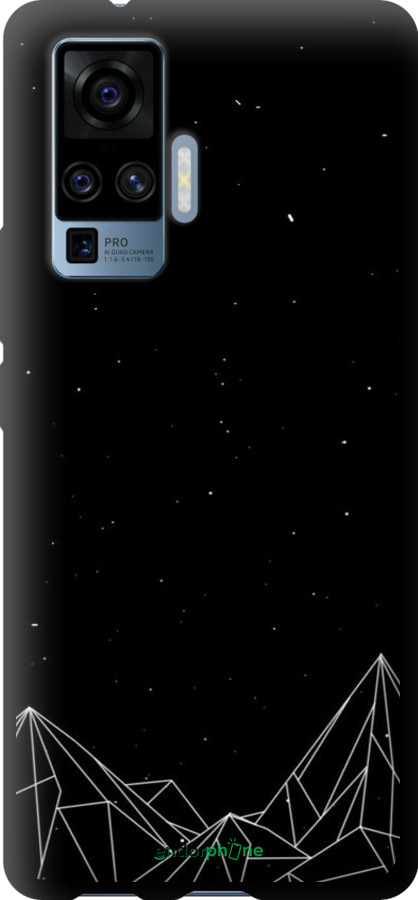 TPU чехол Черно белые абстрактные горы для Vivo X50 Pro - 6437b-1956 изображение 