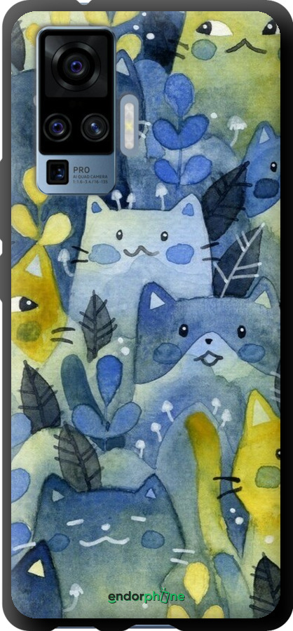 TPU чехол С изображением кошачьего леса для Vivo X50 Pro - 6447b-1956 изображение 