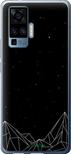 Силіконовий чехол Чорно білі абстрактні гори для Vivo X50 Pro - 6437u-1956 изображение 