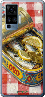 Силиконовый чехол Vintage Sardine Tin Phone для Vivo X50 Pro - 6772u-1956 изображение 