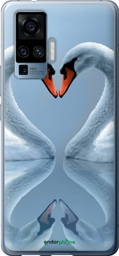 Силіконовий чехол Лебеді для Vivo X50 Pro - 6007u-1956 изображение 