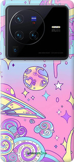 Силиконовый чехол Розовая галактика для Vivo X80 Pro - 4146u-2630 изображение 