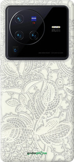 Силіконовий чехол Біле мереживо для Vivo X80 Pro - 4383u-2630 изображение 