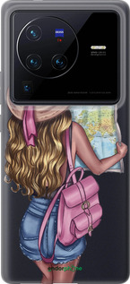 Силиконовый чехол Девушка с картой для Vivo X80 Pro - 4704u-2630 изображение 