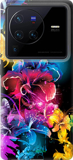 Силиконовый чехол Абстрактные цветы для Vivo X80 Pro - 511u-2630 изображение 