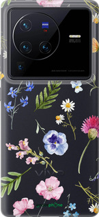 Силиконовый чехол Цветочный фон v2 для Vivo X80 Pro - 5472u-2630 изображение 