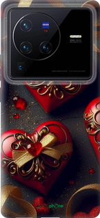 Силиконовый чехол Сердечки v4 для Vivo X80 Pro - 5834u-2630 изображение 
