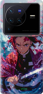 Силиконовый чехол Танджиро Камадо: Клинок рассекающий демонов для Vivo X80 Pro - 6111u-2630 изображение 