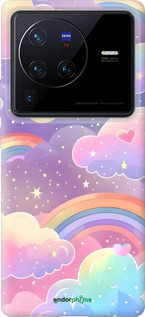 Силиконовый чехол Облака и радуга для Vivo X80 Pro - 6312u-2630 изображение 