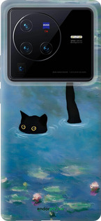 Силиконовый чехол С изображением кота и водяной лилии Monet для Vivo X80 Pro - 6519u-2630 изображение 