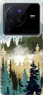Силіконовий чехол Із зображенням лісового пейзажу для Vivo X80 Pro - 6548u-2630 изображение 