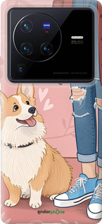 Силиконовый чехол Корги 3 для Vivo X80 Pro - 6707u-2630 изображение 