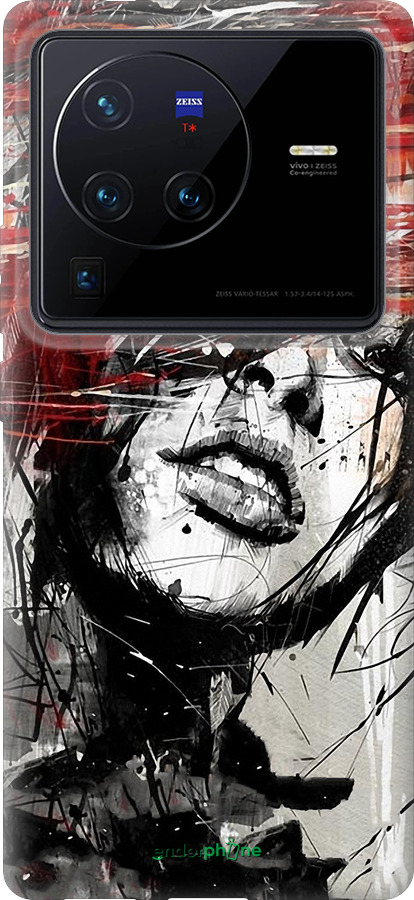 Силиконовый чехол Лицо девушки для Vivo X80 Pro - 1162u-2630 изображение 