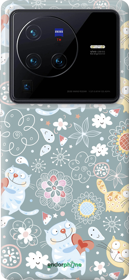 Силиконовый чехол Котята v3 для Vivo X80 Pro - 1223u-2630 изображение 