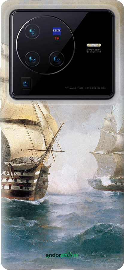 Силиконовый чехол Айвазовский. Корабли для Vivo X80 Pro - 160u-2630 изображение 