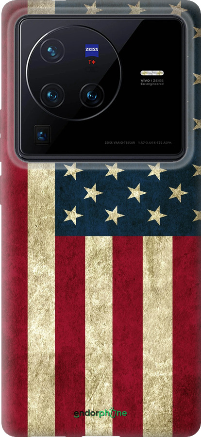Силиконовый чехол Флаг США для Vivo X80 Pro - 395u-2630 изображение 