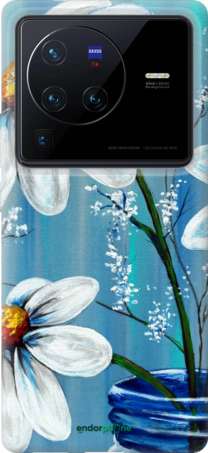 Силиконовый чехол Красивые арт-ромашки для Vivo X80 Pro - 4031u-2630 изображение 