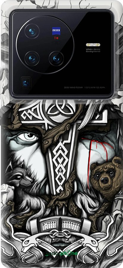 Силіконовий чехол Тату Вікінг для Vivo X80 Pro - 4098u-2630 изображение 